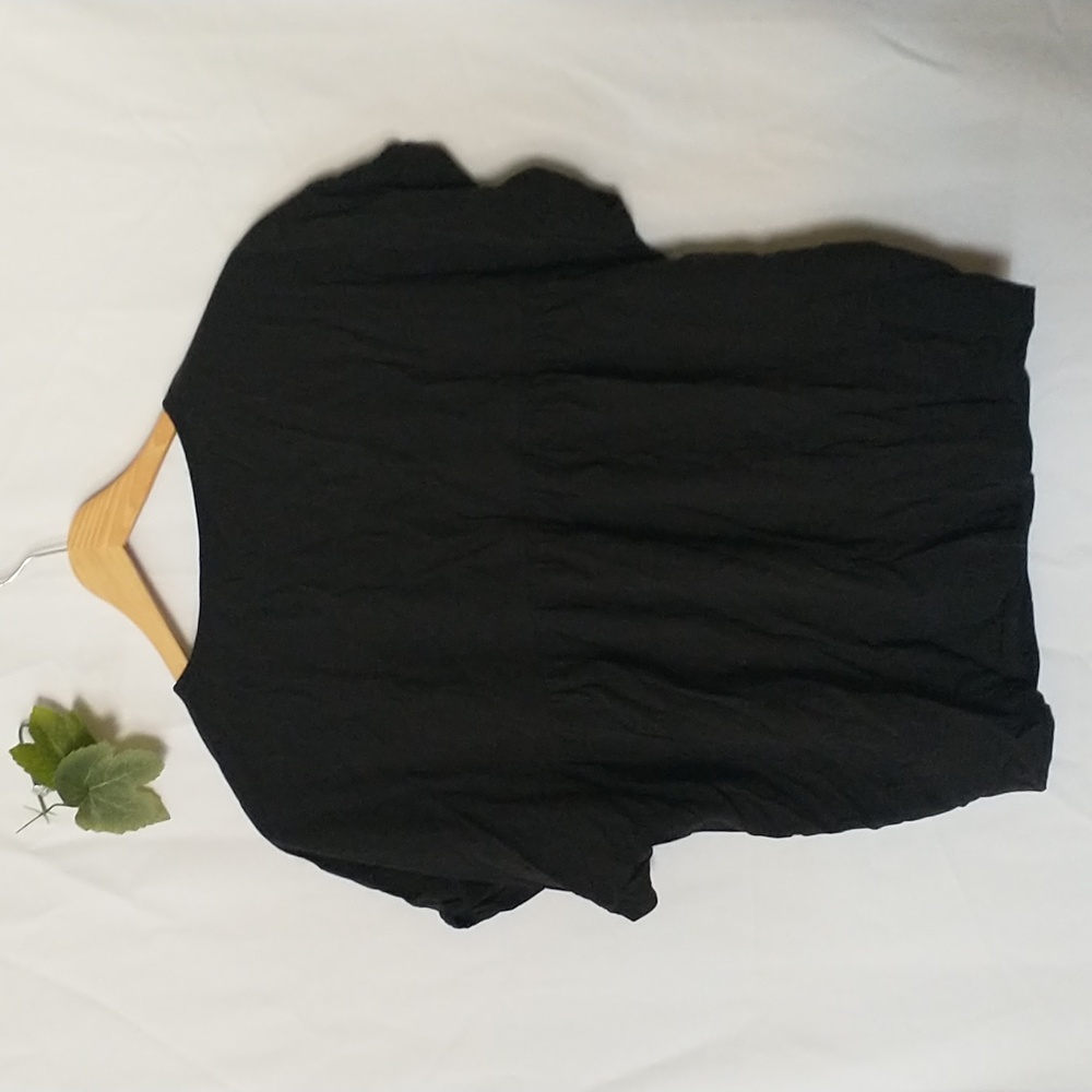 Madewell Black V-Neck Women's Cap Sleeve Top Blouse Oversized Small - Picture 6 of 6